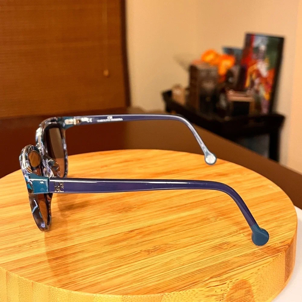Carolina Herrera SHE688 Blue Marbled Cat Eye Sunglasses Frames Only